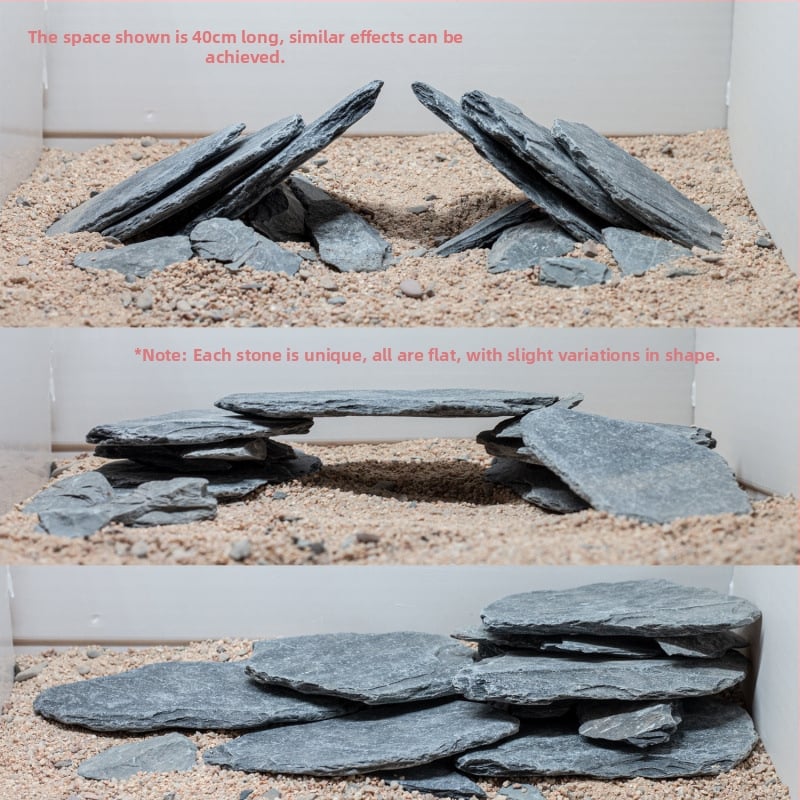 Piatră Peisaj pentru Acvariu – șist natural, plăci subțiri pentru râu în acvariu, model TZd4rHWc