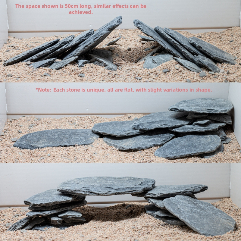 Piatră Peisaj pentru Acvariu – șist natural, plăci subțiri pentru râu în acvariu, model TZd4rHWc