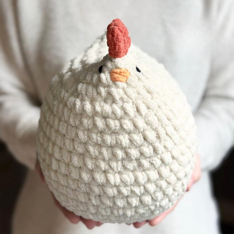 Сладко пиленце плюшена играчка, ръчно плетена кукла от прежда, супер мека пълнеж от къса плюш, кадифена текстура, подходяща за бебета и деца до 3 години