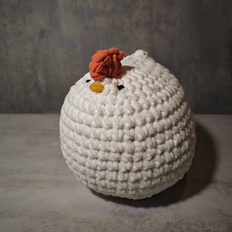 Сладко пиленце плюшена играчка, ръчно плетена кукла от прежда, супер мека пълнеж от къса плюш, кадифена текстура, подходяща за бебета и деца до 3 години