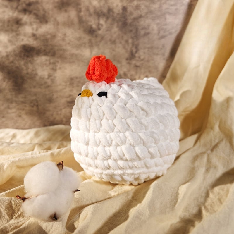 Сладко пиленце плюшена играчка, ръчно плетена кукла от прежда, супер мека пълнеж от къса плюш, кадифена текстура, подходяща за бебета и деца до 3 години