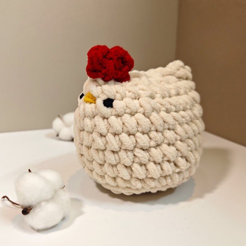 Сладко пиленце плюшена играчка, ръчно плетена кукла от прежда, супер мека пълнеж от къса плюш, кадифена текстура, подходяща за бебета и деца до 3 години