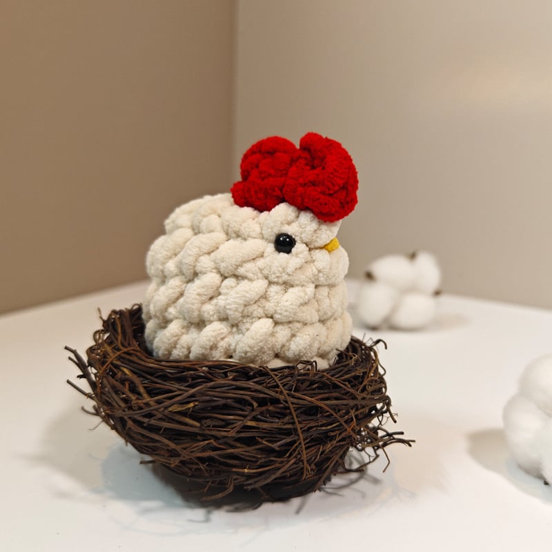 Сладко пиленце плюшена играчка, ръчно плетена кукла от прежда, супер мека пълнеж от къса плюш, кадифена текстура, подходяща за бебета и деца до 3 години