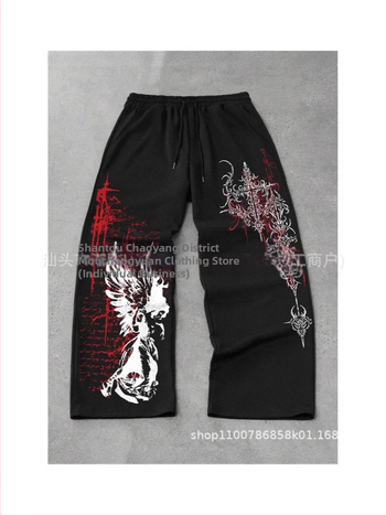 Ανδρικά cargo παντελόνια, φαρδιά γραμμή, μακριά, μεσαία μέση, κλείσιμο με κορδόνι