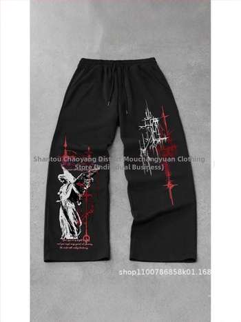 Ανδρικά cargo παντελόνια, φαρδιά γραμμή, μακριά, μεσαία μέση, κλείσιμο με κορδόνι