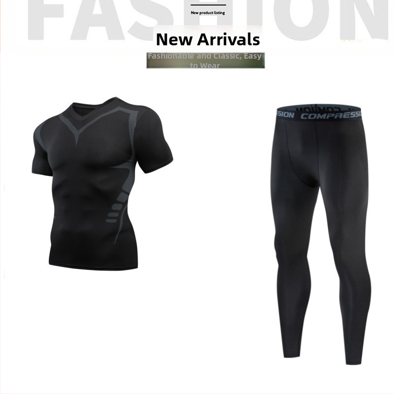 Ανδρικό σετ αθλητικής ένδυσης — γρήγορο στέγνωμα, υψηλή ελαστικότητα, εφαρμογή στενή, πολυεστέρας 90%