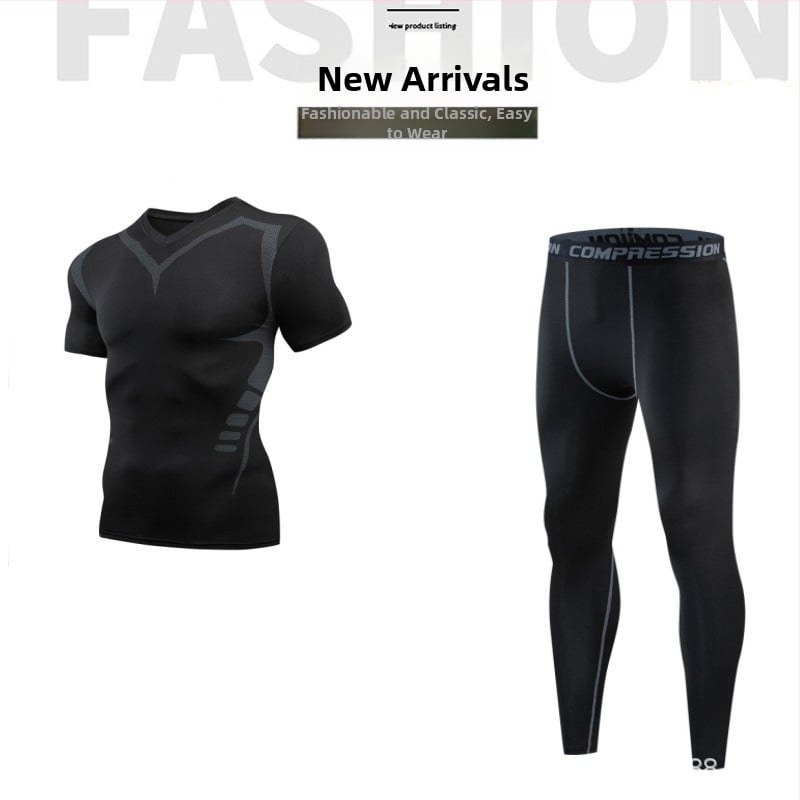 Ανδρικό σετ αθλητικής ένδυσης — γρήγορο στέγνωμα, υψηλή ελαστικότητα, εφαρμογή στενή, πολυεστέρας 90%