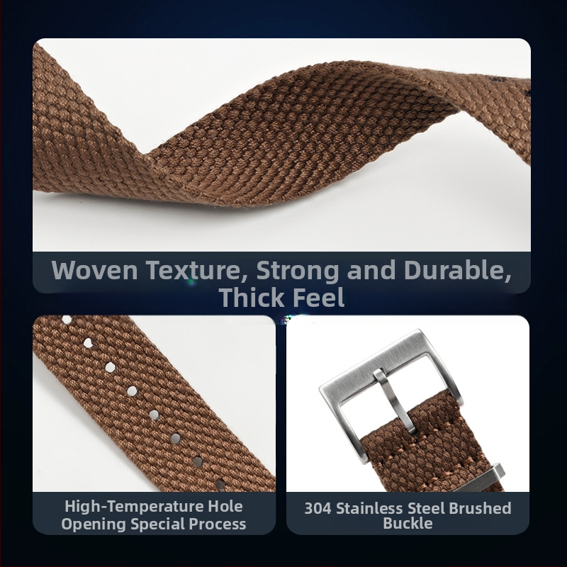 Каишка за часовник — ленена, метален пръстен, произход Шънжен, марка Cheung kei, лято 2025