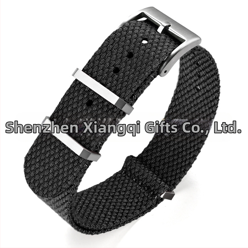 Λουράκι ρολογιού — λινό, μεταλλικός δακτύλιος, προέλευση Shenzhen, μάρκα Cheung kei, καλοκαίρι 2025