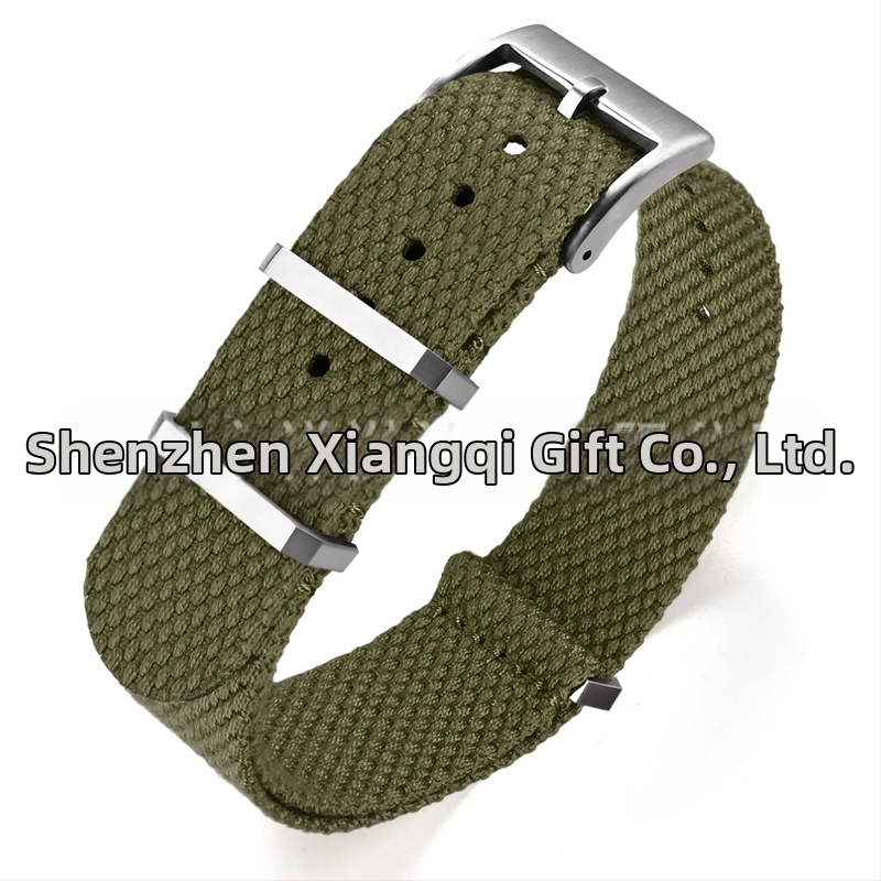 Λουράκι ρολογιού — λινό, μεταλλικός δακτύλιος, προέλευση Shenzhen, μάρκα Cheung kei, καλοκαίρι 2025