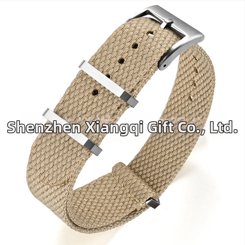 Λουράκι ρολογιού — λινό, μεταλλικός δακτύλιος, προέλευση Shenzhen, μάρκα Cheung kei, καλοκαίρι 2025