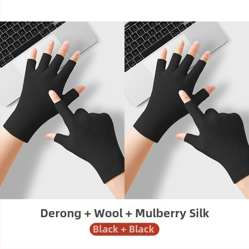 Universālas pašsiltējošas puspirkstu cimdi, silti un izturīgi pret nolietošanos, Flip Cover stils, Ice Silk–kokvilnas maisījums
