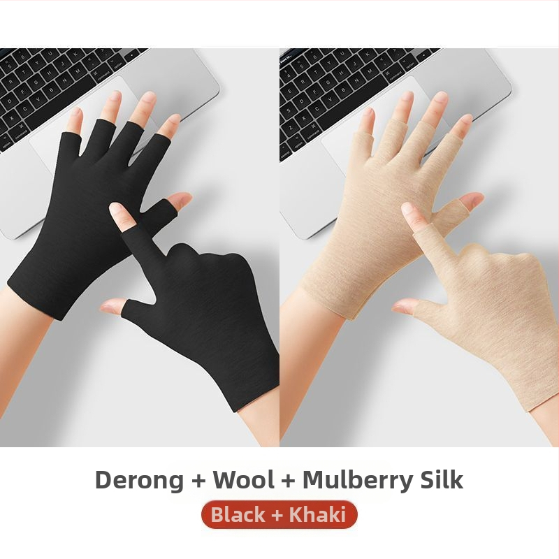 Universālas pašsiltējošas puspirkstu cimdi, silti un izturīgi pret nolietošanos, Flip Cover stils, Ice Silk–kokvilnas maisījums