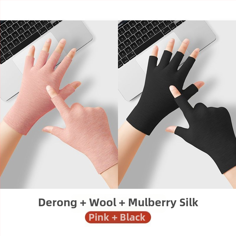 Universālas pašsiltējošas puspirkstu cimdi, silti un izturīgi pret nolietošanos, Flip Cover stils, Ice Silk–kokvilnas maisījums