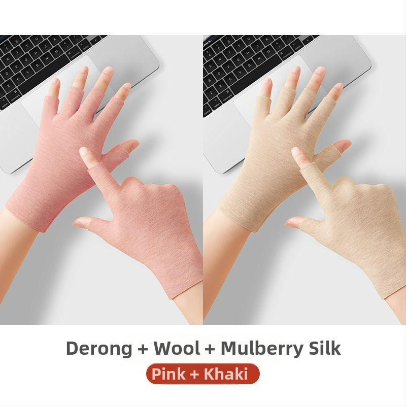 Universālas pašsiltējošas puspirkstu cimdi, silti un izturīgi pret nolietošanos, Flip Cover stils, Ice Silk–kokvilnas maisījums