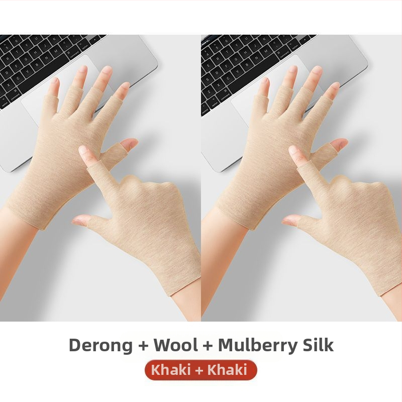 Universālas pašsiltējošas puspirkstu cimdi, silti un izturīgi pret nolietošanos, Flip Cover stils, Ice Silk–kokvilnas maisījums