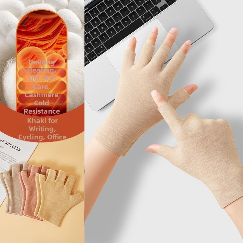 Universālas pašsiltējošas puspirkstu cimdi, silti un izturīgi pret nolietošanos, Flip Cover stils, Ice Silk–kokvilnas maisījums