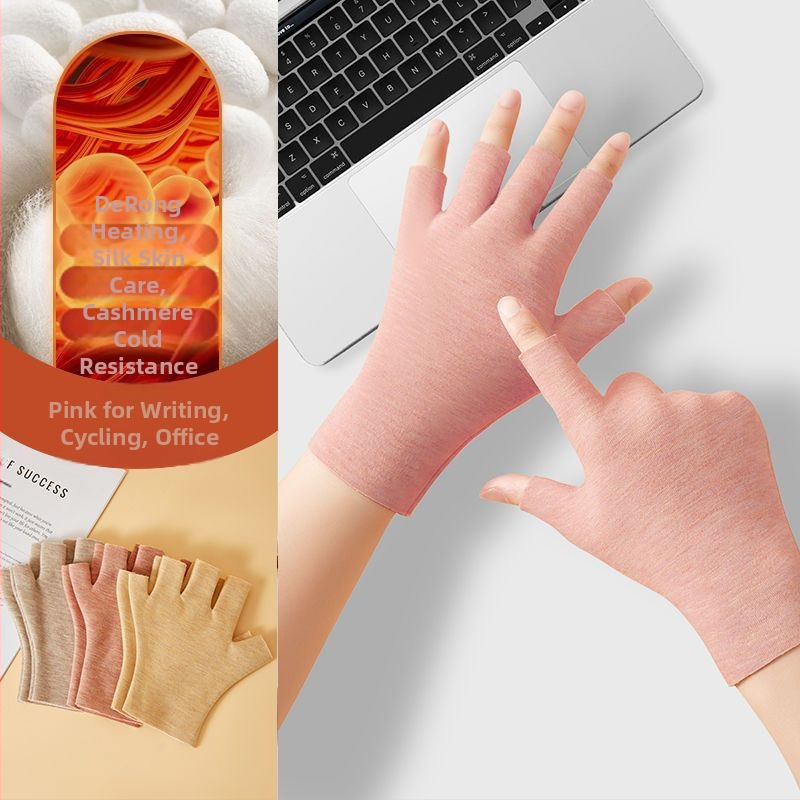 Universālas pašsiltējošas puspirkstu cimdi, silti un izturīgi pret nolietošanos, Flip Cover stils, Ice Silk–kokvilnas maisījums