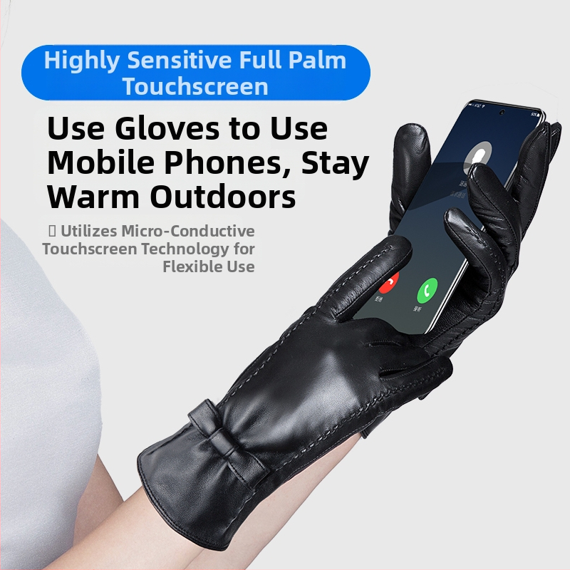 Ръкавици от овча кожа за пръсти – топли, за пролетен сезон, пускане през зимата 2024 г.