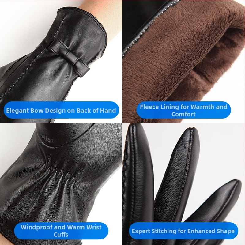 Ръкавици от овча кожа за пръсти – топли, за пролетен сезон, пускане през зимата 2024 г.