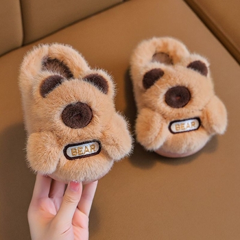 Παιδικές βαμβακερές παντόφλες με cartoon σχέδιο, επάνω μέρος από βαμβάκι, σόλα EVA, κατάλληλες για παιδιά 1–3 ετών