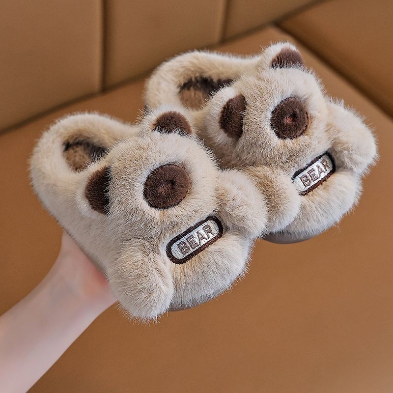 Vaikų medvilninės šlepetės cartoon dizaino, viršus medvilnė, padas EVA, amžiaus grupė 1–3 metai