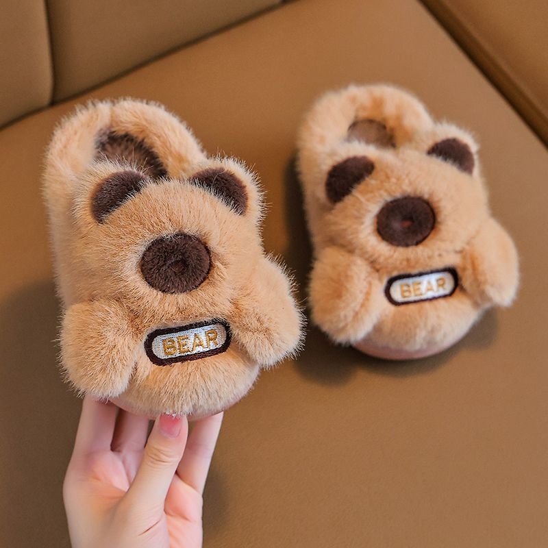 Vaikų medvilninės šlepetės cartoon dizaino, viršus medvilnė, padas EVA, amžiaus grupė 1–3 metai