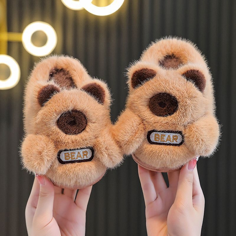 Vaikų medvilninės šlepetės cartoon dizaino, viršus medvilnė, padas EVA, amžiaus grupė 1–3 metai