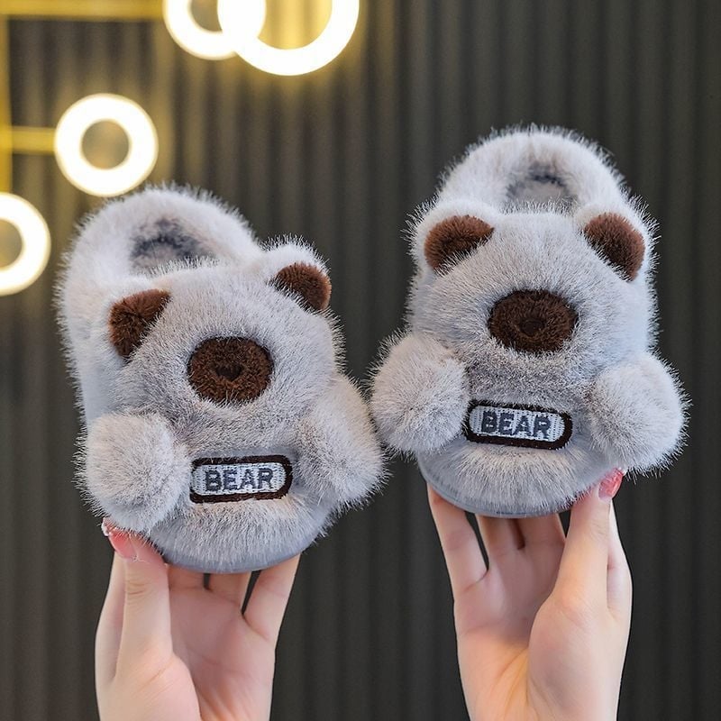 Vaikų medvilninės šlepetės cartoon dizaino, viršus medvilnė, padas EVA, amžiaus grupė 1–3 metai