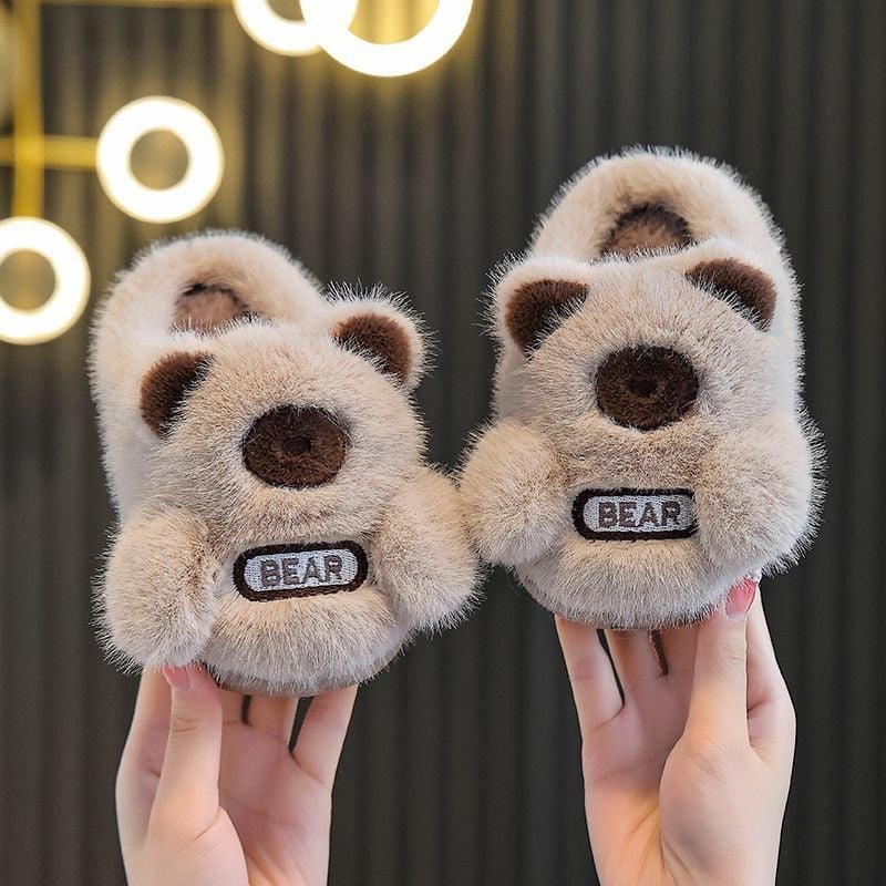 Vaikų medvilninės šlepetės cartoon dizaino, viršus medvilnė, padas EVA, amžiaus grupė 1–3 metai