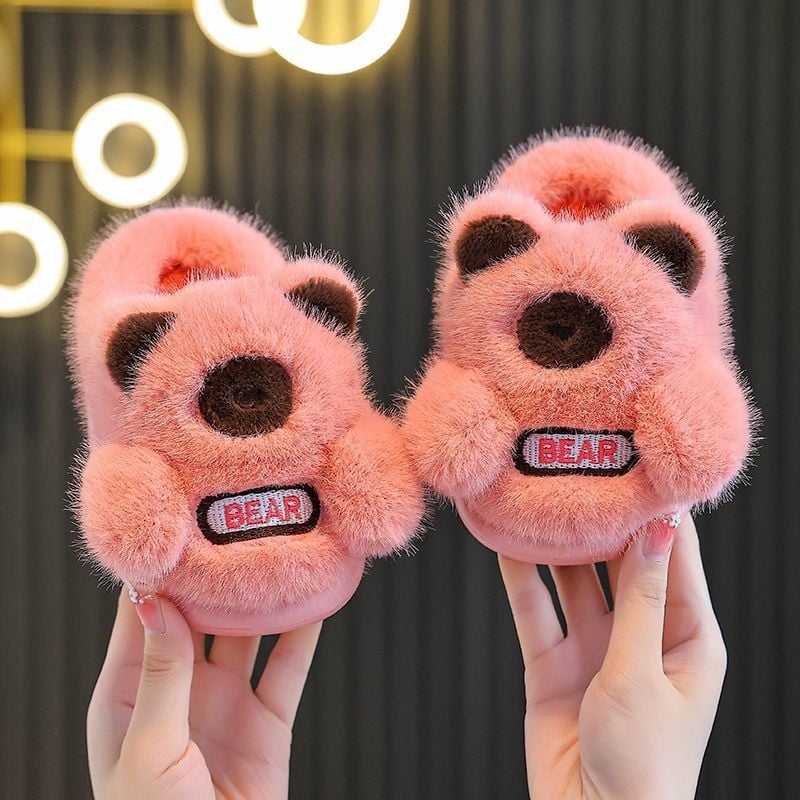 Vaikų medvilninės šlepetės cartoon dizaino, viršus medvilnė, padas EVA, amžiaus grupė 1–3 metai