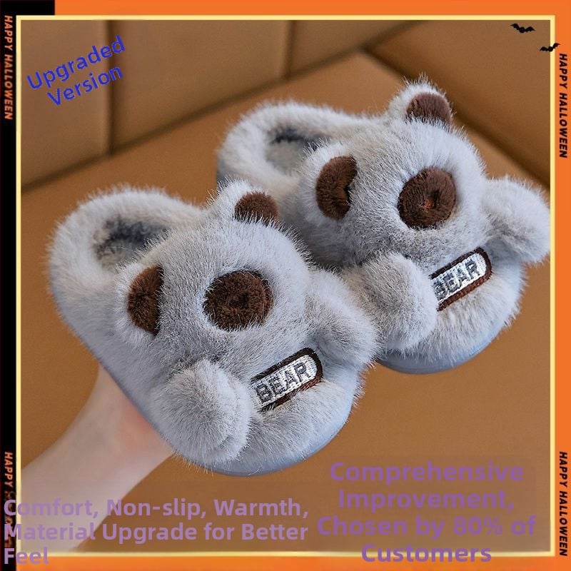 Vaikų medvilninės šlepetės cartoon dizaino, viršus medvilnė, padas EVA, amžiaus grupė 1–3 metai