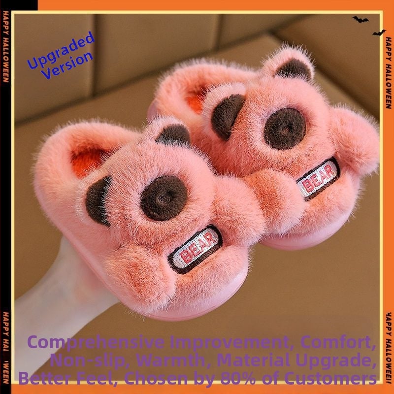 Vaikų medvilninės šlepetės cartoon dizaino, viršus medvilnė, padas EVA, amžiaus grupė 1–3 metai