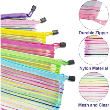 Τσαντάκια μακιγιάζ PU με φερμουάρ – Σετ 6 για οικιακή αποθήκευση