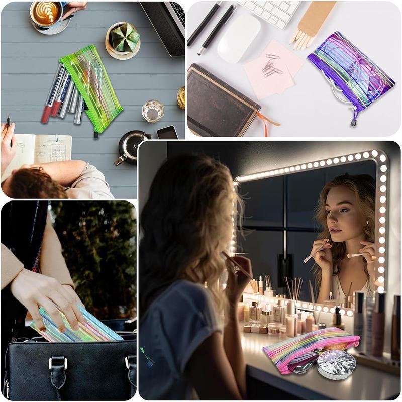 Genți de machiaj PU cu fermoar – set de 6 pentru depozitare în casă