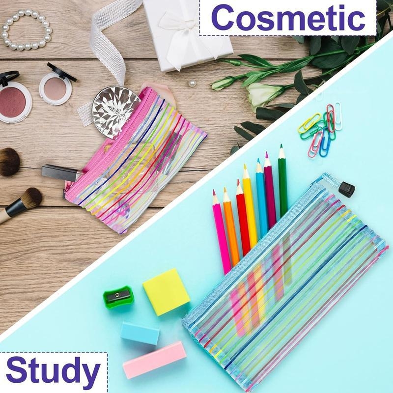 Genți de machiaj PU cu fermoar – set de 6 pentru depozitare în casă