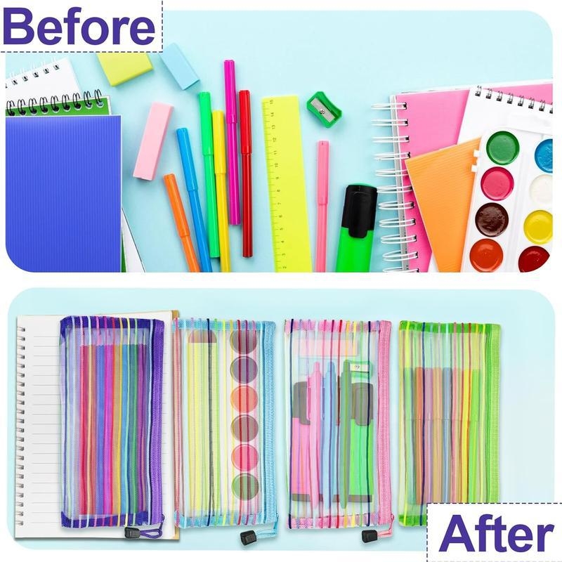 Genți de machiaj PU cu fermoar – set de 6 pentru depozitare în casă