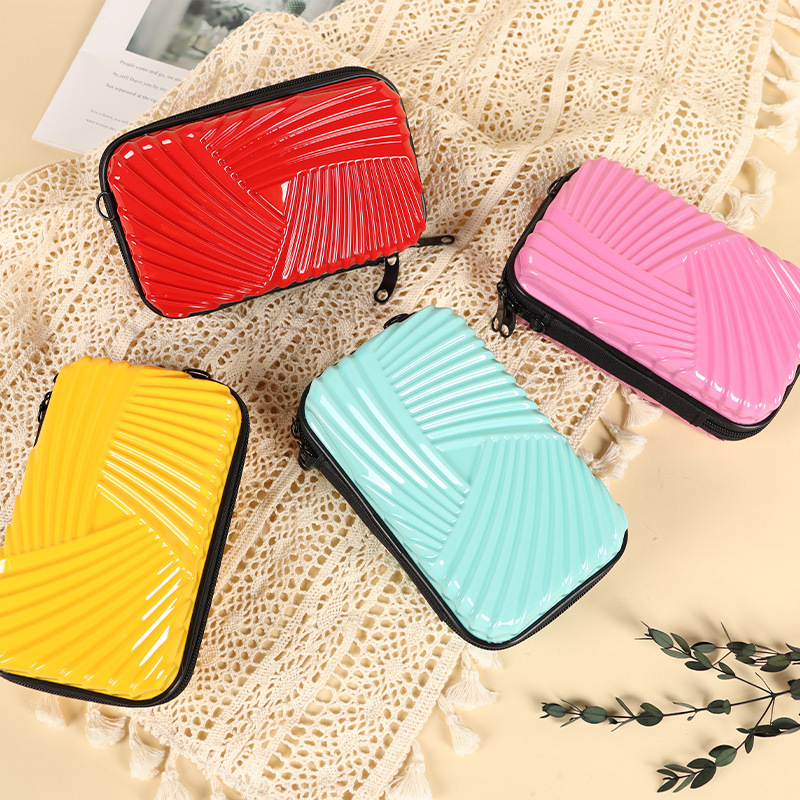 Geantă pătrată PVC portabilă – dungă, căptușeală din poliester, pliabilă, stil urban minimalist, unisex