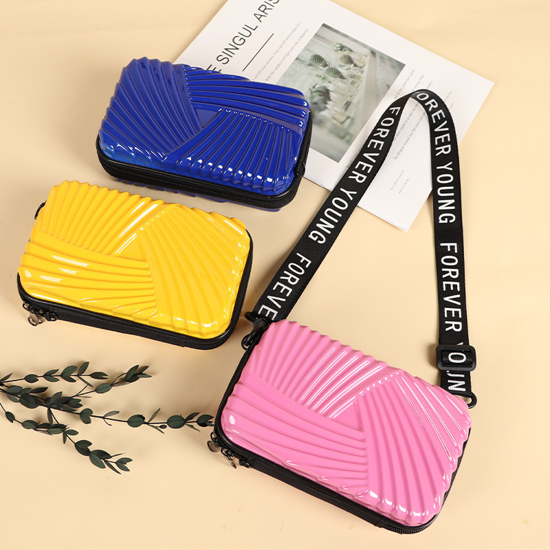 Geantă pătrată PVC portabilă – dungă, căptușeală din poliester, pliabilă, stil urban minimalist, unisex