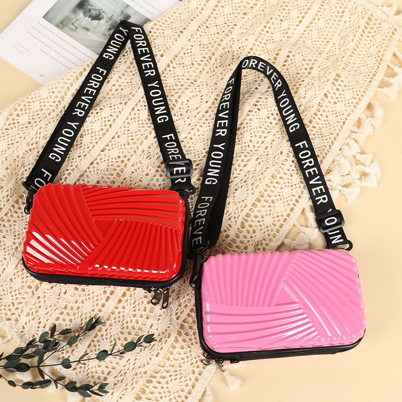 Geantă pătrată PVC portabilă – dungă, căptușeală din poliester, pliabilă, stil urban minimalist, unisex