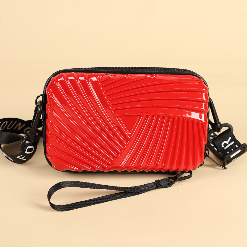 Geantă pătrată PVC portabilă – dungă, căptușeală din poliester, pliabilă, stil urban minimalist, unisex