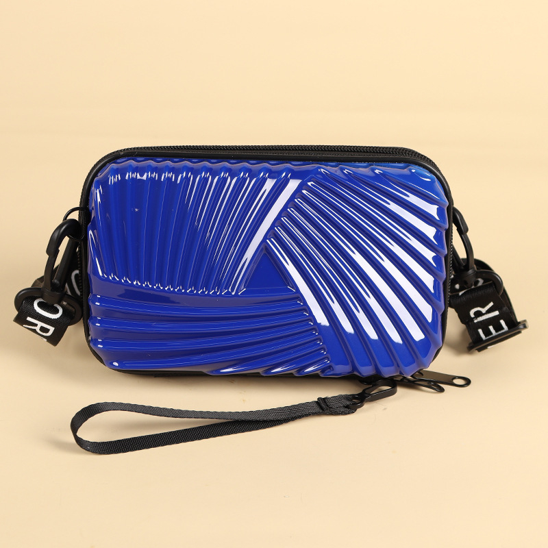 Geantă pătrată PVC portabilă – dungă, căptușeală din poliester, pliabilă, stil urban minimalist, unisex