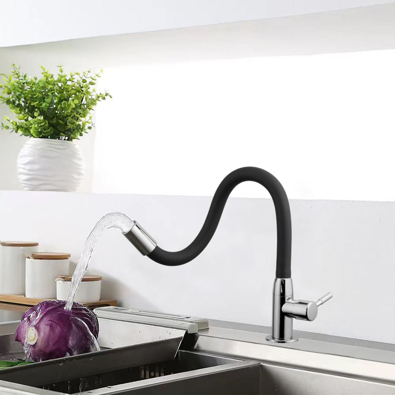 Sukamas virtuvės plautuvo čiaupas su keraminiu kasetiniu vožtuvu, cinko lydinio korpusas, modelis CL-WXCF01