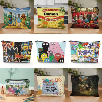 Geantă cosmetică din in, design personalizat, stil Cross-Border Trend, extensibilă, ușoară, fără căptușeală