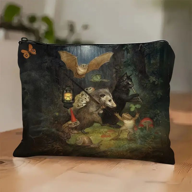 Geantă cosmetică din in, design personalizat, stil Cross-Border Trend, extensibilă, ușoară, fără căptușeală