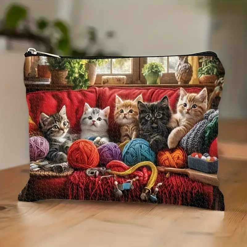 Geantă cosmetică din in, design personalizat, stil Cross-Border Trend, extensibilă, ușoară, fără căptușeală