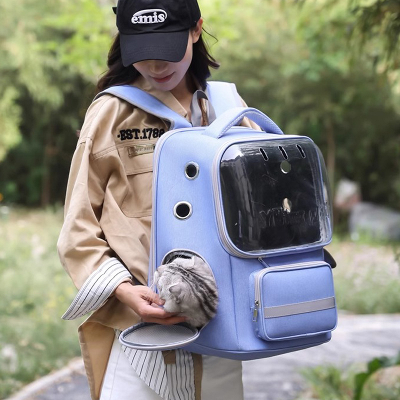 Σακίδιο μεταφοράς κατοικίδιων για γάτες και μικρά σκυλιά, αναπνεύσιμο σχέδιο διαστημικής κάψουλας, μεγάλη χωρητικότητα