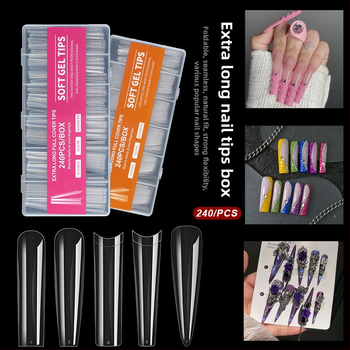 Nagu galiņi - Īpaši gari, Balerīnas forma, Pilns pārklājums, ABS materiāls, 240 gab. kastē