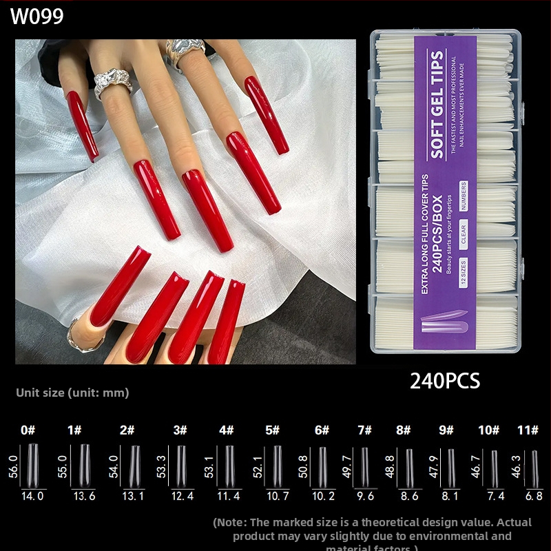 Nechtové tipy - Extra dlhé, Baletná forma, Celé krytie, ABS materiál, 240 kusov