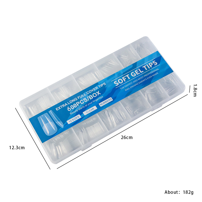 Nagu galiņi - Īpaši gari, Balerīnas forma, Pilns pārklājums, ABS materiāls, 240 gab. kastē